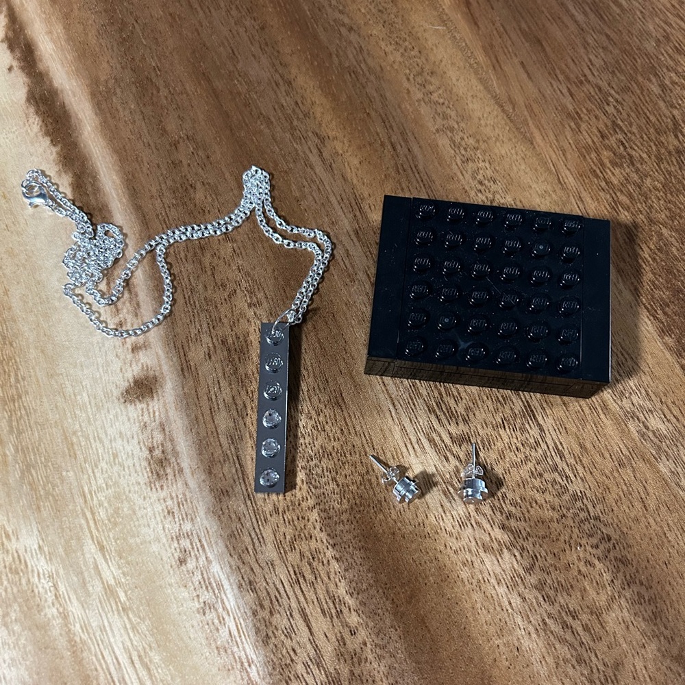 Lego Necklace and Earrings Set